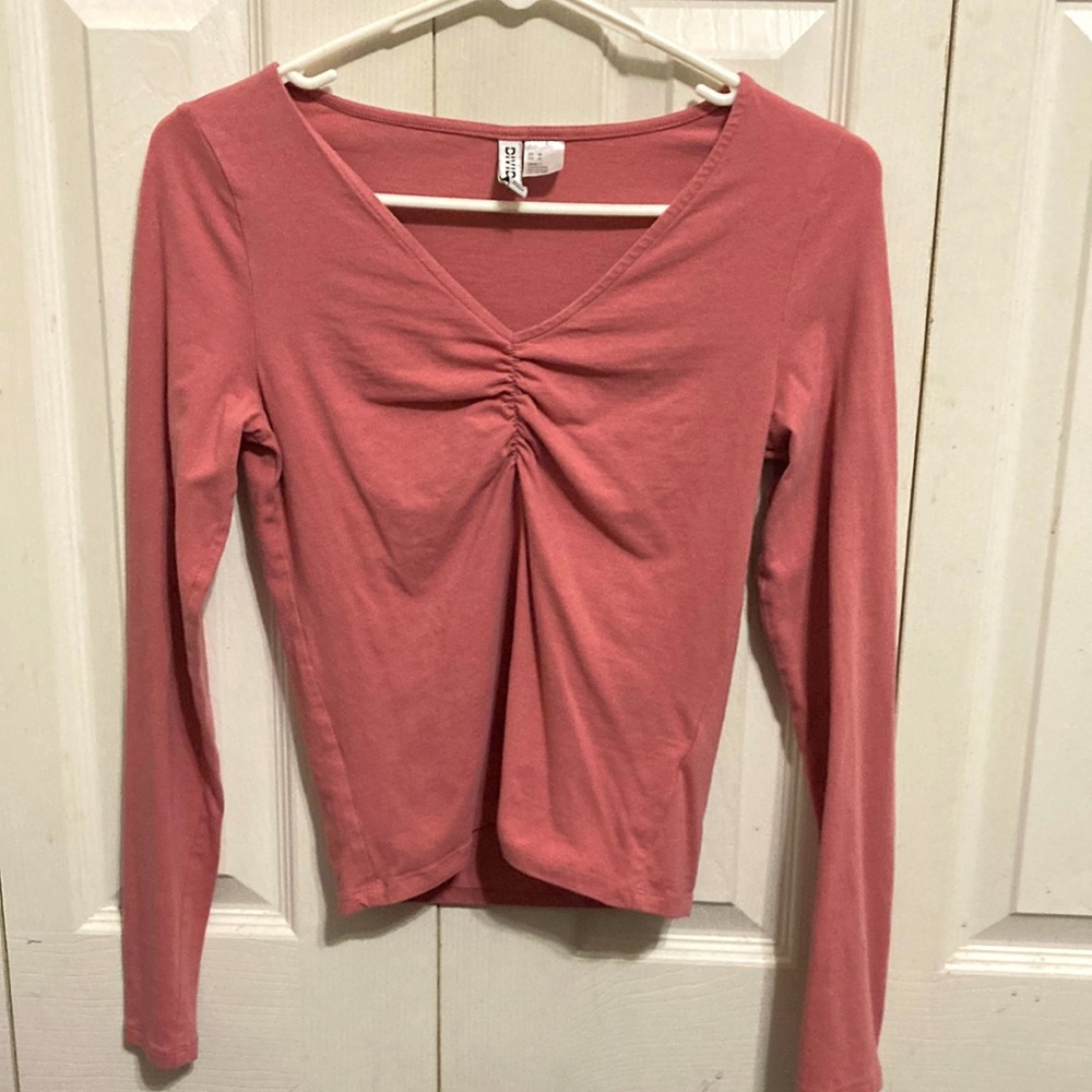 long sleeve pink shirt